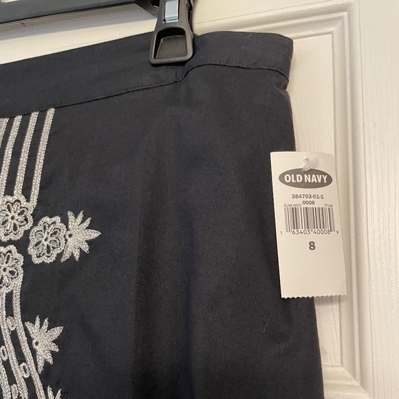 Vintage Boho Y2K Old Navy Black Silver Embroidered Skirt NWT - Picture 7 of 16